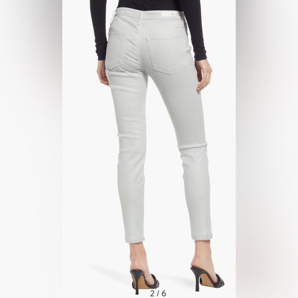 NORDSTROM AG Farrah Skinny Ankle Jeans Luminous Fade to Grey SZ 24 High-Rise NWT - Picture 3 of 7